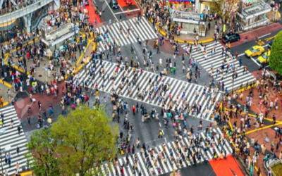 Traversée du carrefour de Shibuya à Brest